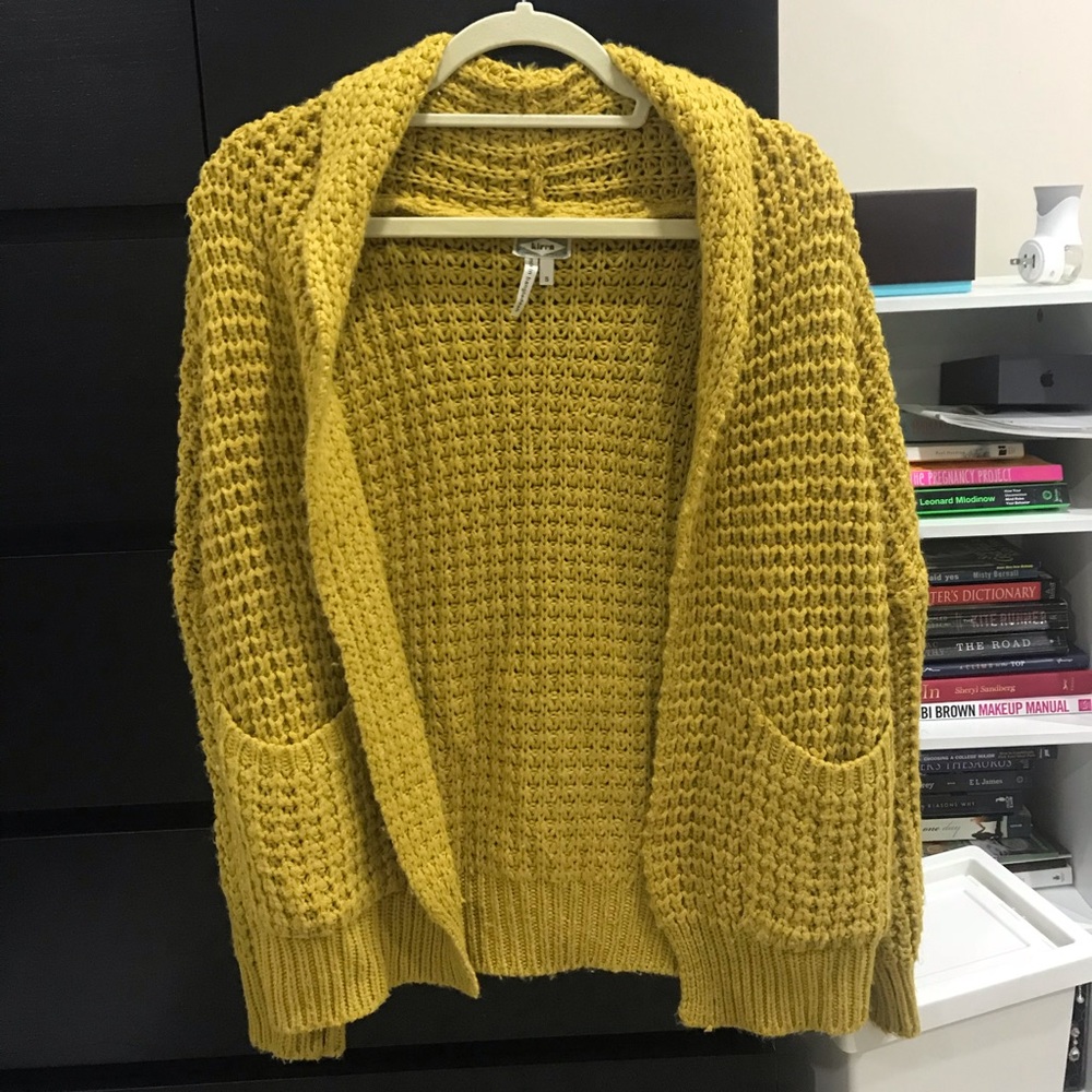 Mustard yellow oversized cardigan